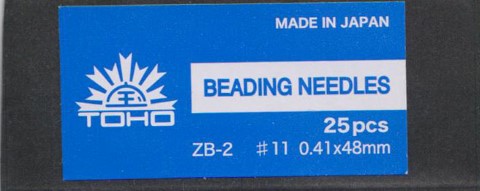 TOHO Beading Needle #11 (0.41x48mm) -#ZB-2-5 pack