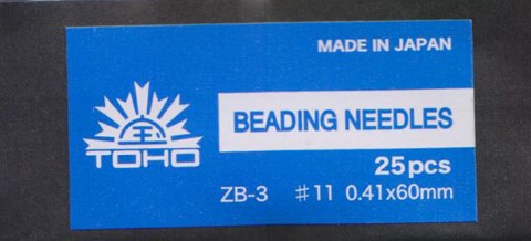 TOHO Beading Needle #11 (0.41x60mm) - #ZB-3-5 packs of 25pc - Click Image to Close