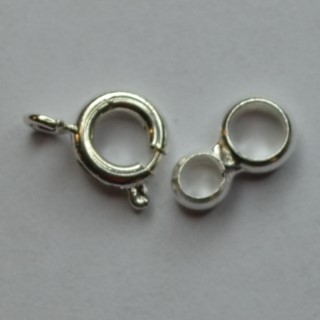 Silver Plate - 6mm Sping Ring Clasp w/ Figure 8 - 100pk (image for) Silver Plate - 6mm Sping Ring Clasp w/ Figure 8 - 100pk