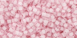 (image for) TOHO 11/o Round Seed Bead-White Lined Light Rose Transparent. 11T967-250