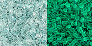 (image for) TOHO 11/o Round Seed Bead-Glow in the Dark. Baby Blue / Bright Green. 11T2723-100