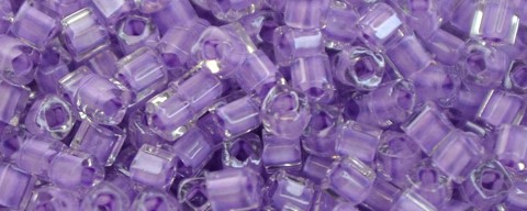 TOHO 1.5 mm Cube Beads-Light Purple Lined Crystal