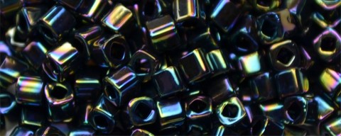 TOHO 2 mm Cube-Jet Black Iris Metallic