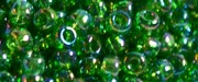 (image for) TOHO Size 11/o Round Seed Bead-Avocado Green Transparent Rainbow. 11T167B-250