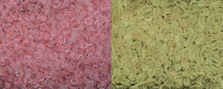 (image for) TOHO 11/o Round Seed Bead-Glow in the Dark. Dark Pink / Yellow Green * 11T2720-100