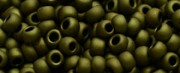 (image for) TOHO Size 3/o Round Seed Bead-Olive Green Metallic Matte 3TR617-250