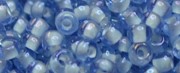 (image for) TOHO Size 11/o Round Seed Bead-White Lined Light Sapphire Transparent. 11T933-250