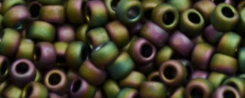 (image for) TOHO Size 15/o Round Seed Bead-Purple Green Iris Metallic Matte. 15T708-100